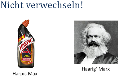 Nicht Verwechseln: Harpic Max vs. Haarig Marx