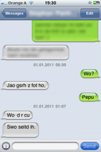 Eine typische Silvester-SMS